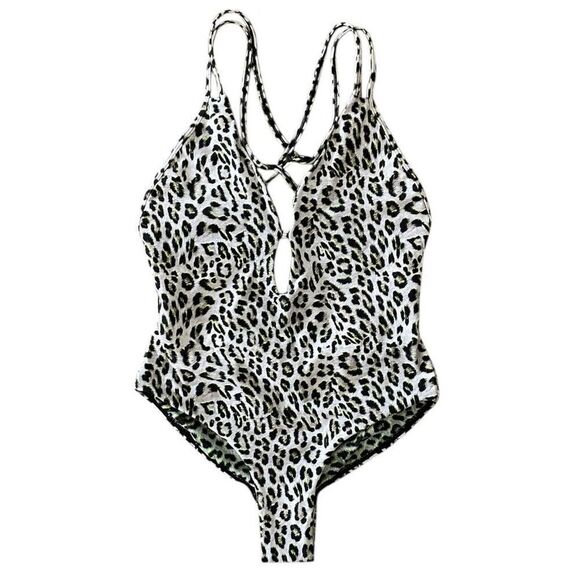 Peixoto Isla One Piece Leopard Criss Cross Back Swimsuit NWT Size Extra Large - Picture 3 of 7